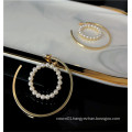 Factory wholesale new design pearl dangle hoop earrings